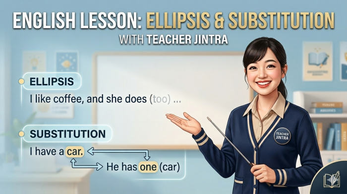 Advanced Grammar เรื่อง Ellipsis & Substitution เลิกพูดซ้ำซากให้ดูโปร