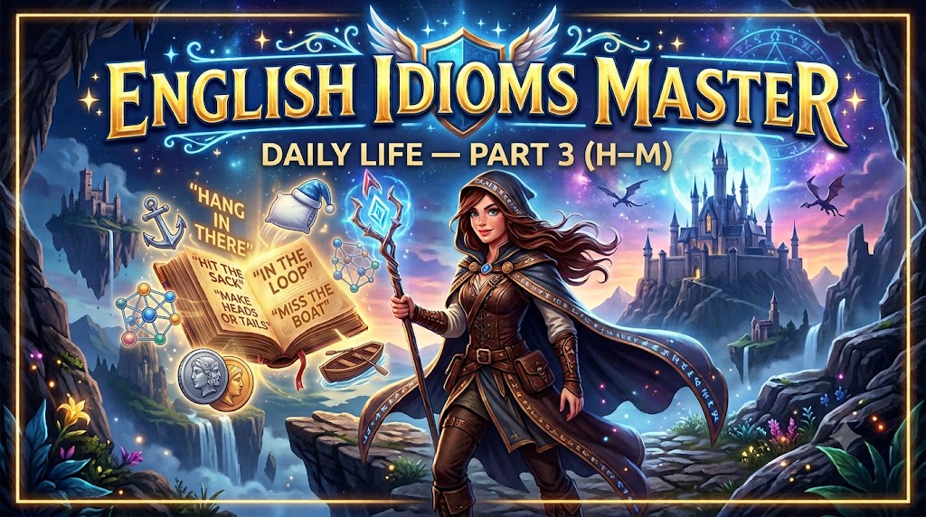 📚 English Idioms Master – Daily Life (ชีวิตประจำวัน) — Part 3 (H–M)