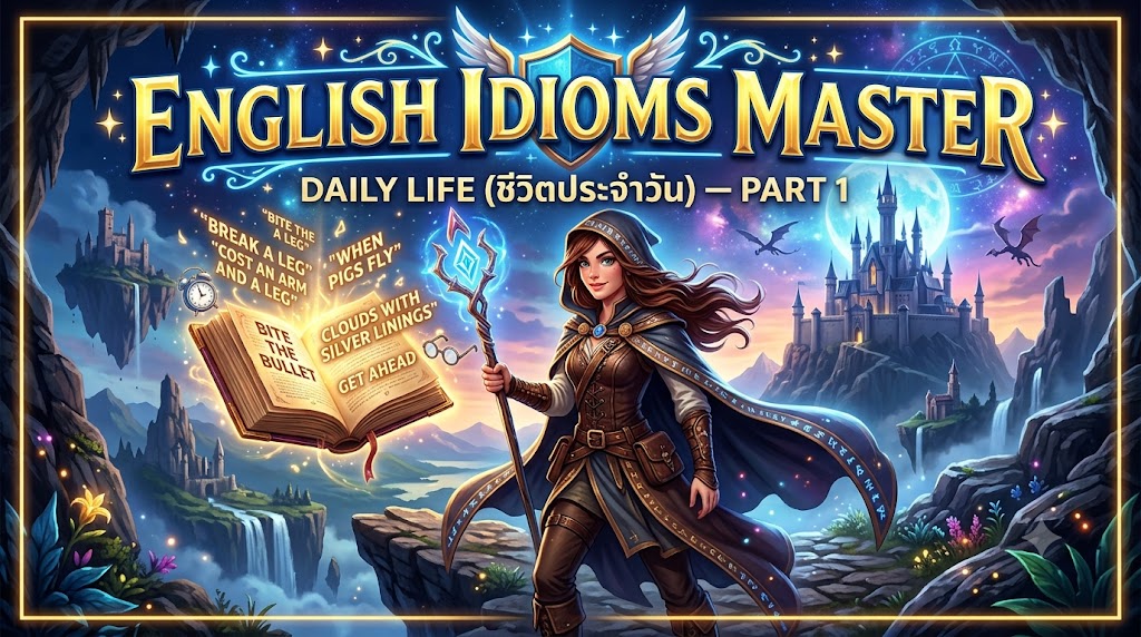 📚 English Idioms Master – Daily Life (ชีวิตประจำวัน) — Part 1 (A–C)